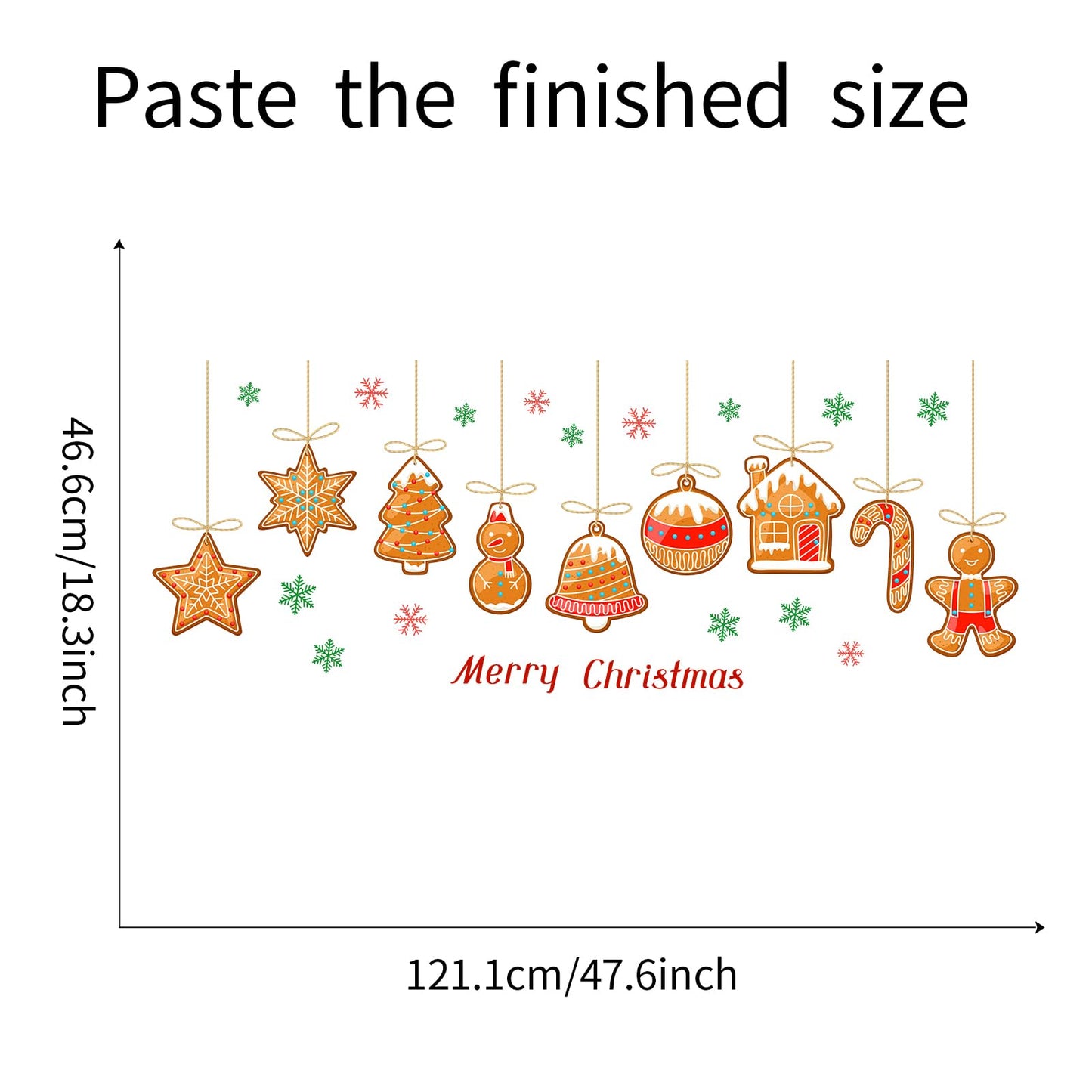 Christmas Wall Decals for Bedroom Hanging Christmas Tree Snowflake Gift Wall Stickers for Living Room Window Decor Removable Art Mural for Kids Baby Gift Nursery Door Decor Supplies (Style2)