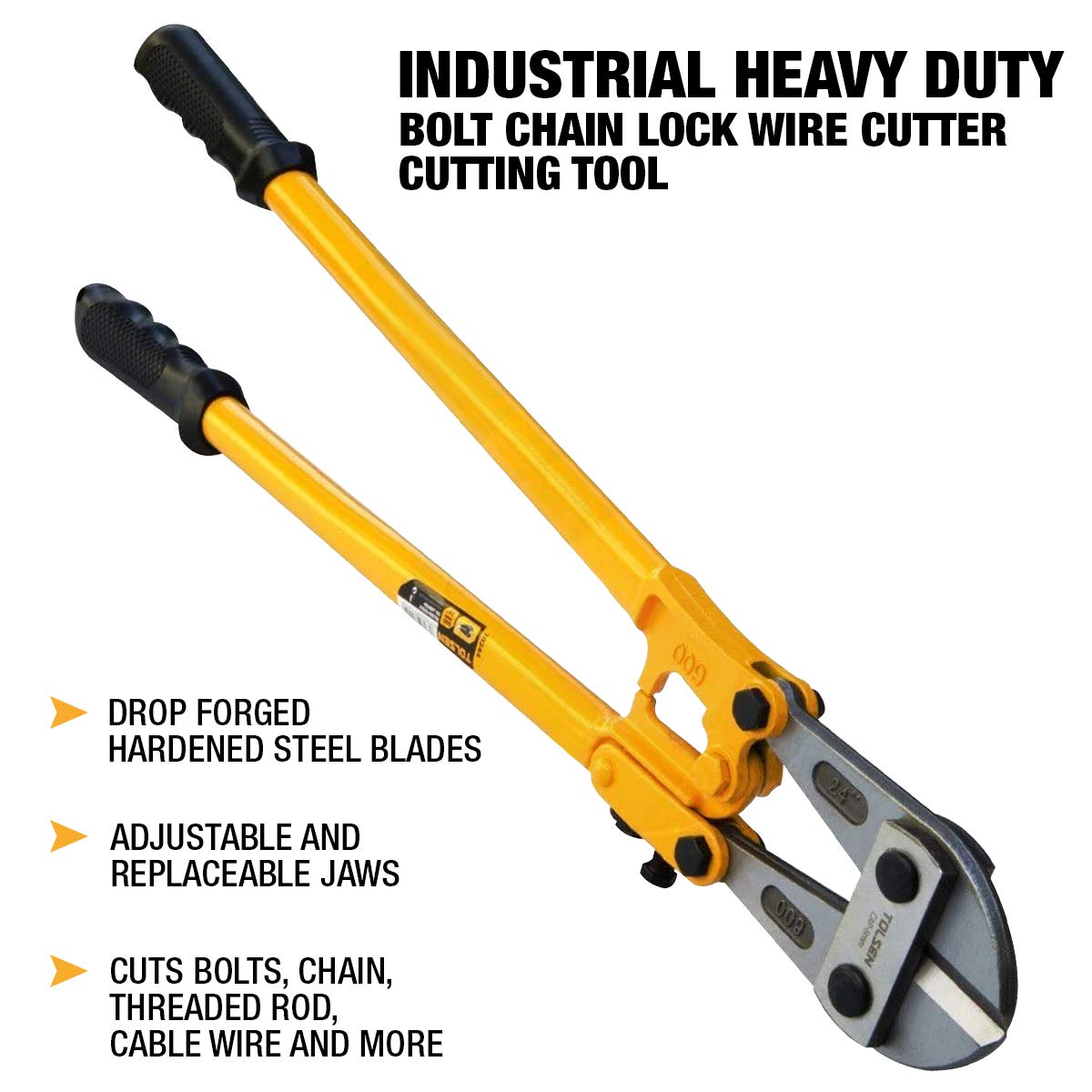 TOLSEN Bolt Cutters Heavy Duty, Bolt Cutter for Padlocks, Lock Cutter Heavy Duty Chain, Rods, Rivets, Locks and Wire Cutter - Ergonomic Non-Slip Handle Bolt Cutter (42")