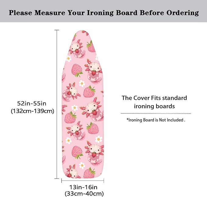 Strawberry Axolotl Ironing Board Cover and Pad Standard Ironing Board Cover