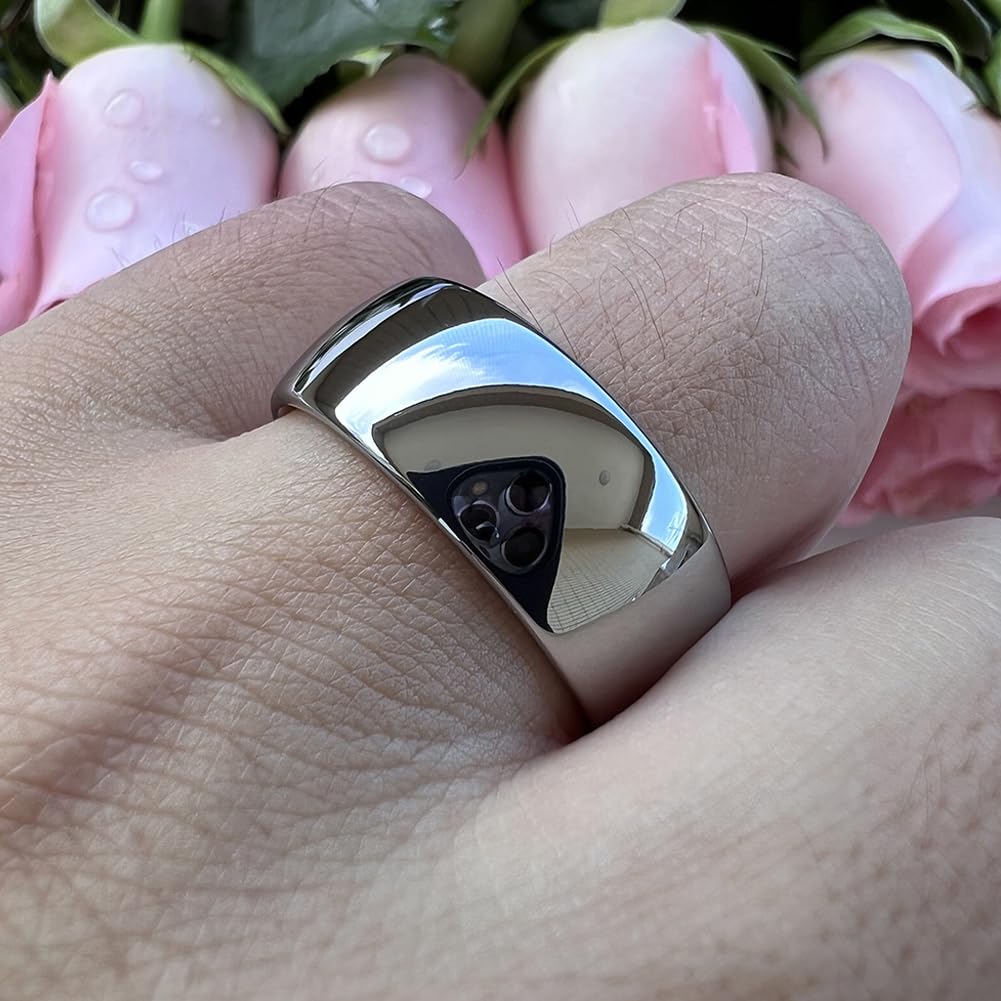 TUTISS 10mm Tungsten Rings for Men Women Engagement Wedding Bands Domed Polished Comfort Fit Size 14