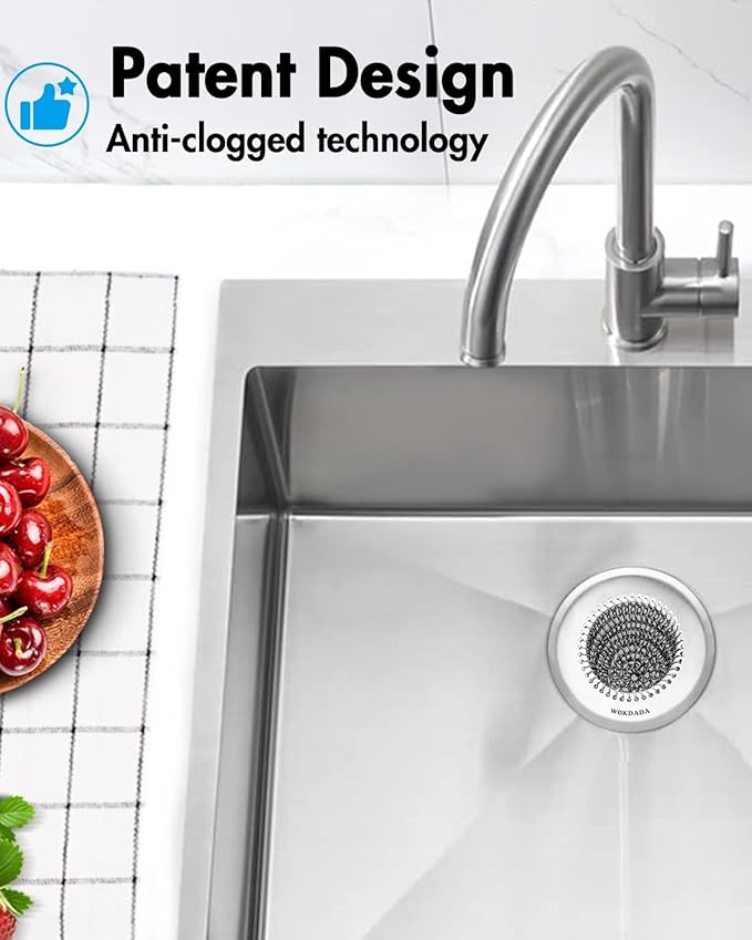 2Pack - Revolutionary Kitchen Sink Drain Strainer, Patented Reversible Kitchen