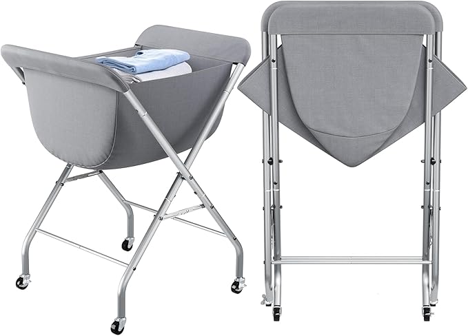 ELYKEN Laundry Cart with Wheels, 33”H Easy Rolling Laundry Hamper with