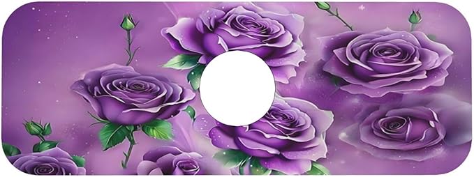 Purple Roses Kitchen sink faucet pad, strong water absorption, anti slip