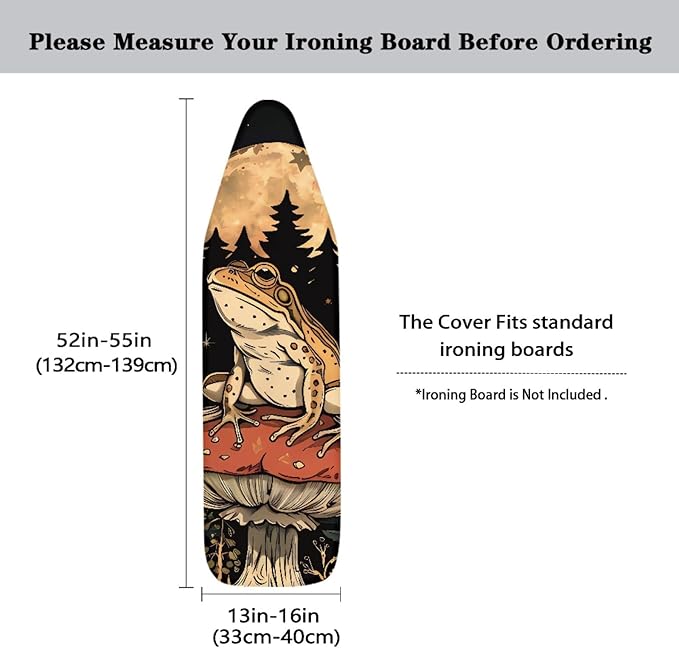 GLENLCWE Mushroom Frog Iron Board Cover Heat Reflective Ironing Board Cover