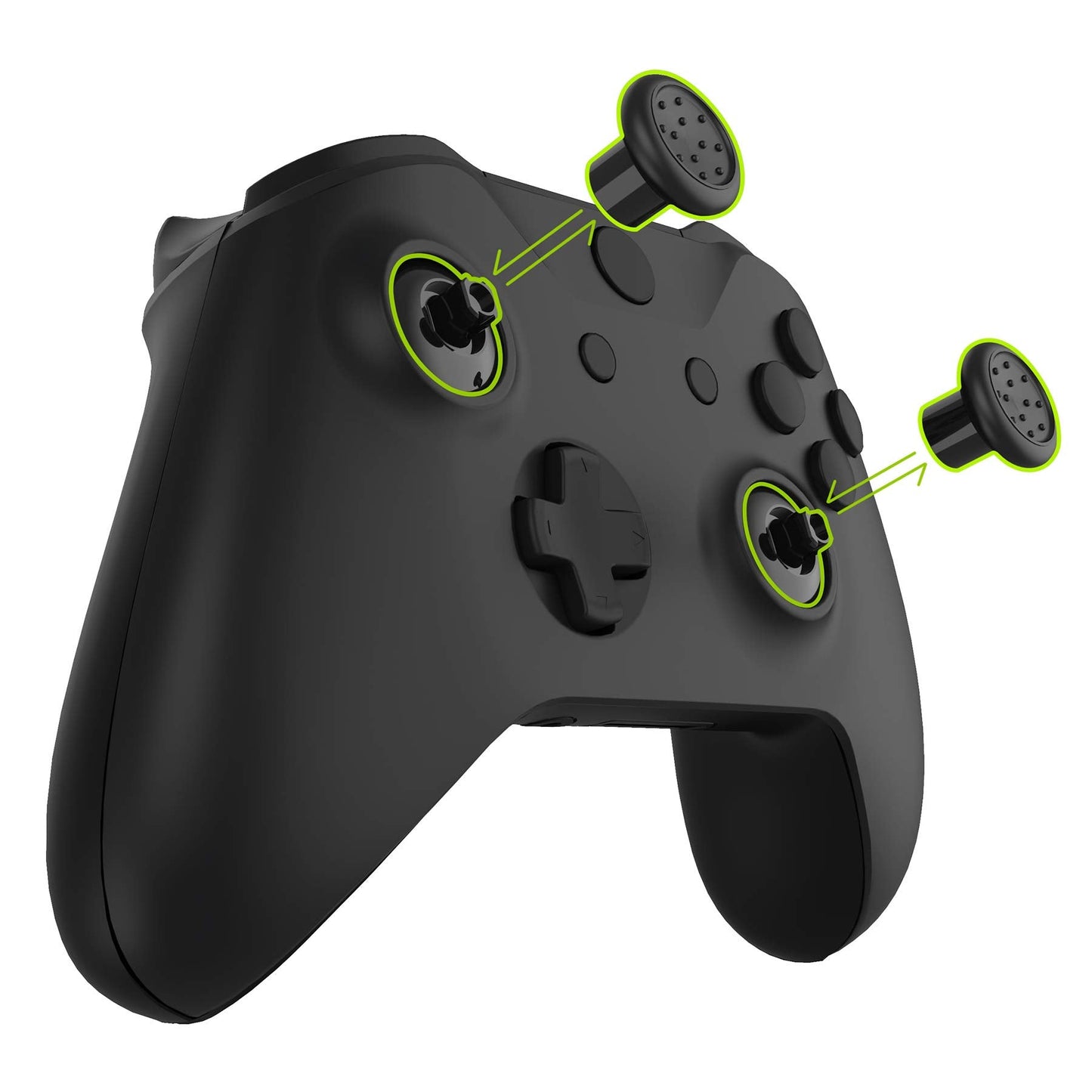 eXtremeRate ThumbsGear Interchangeable Thumbstick for Xbox Controller - Improve Comfort - Black 3 Height Domed & Concave Grips Ergonomic Adjustable Joystick for Xbox Seires X/S, for Xbox One S/X/Elite