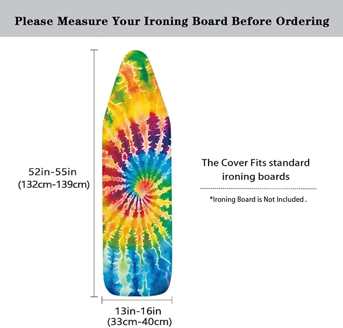 Tie Dye Vortex Printed Ironing Board Cover, Comfy Stretchy Iron Board Protector