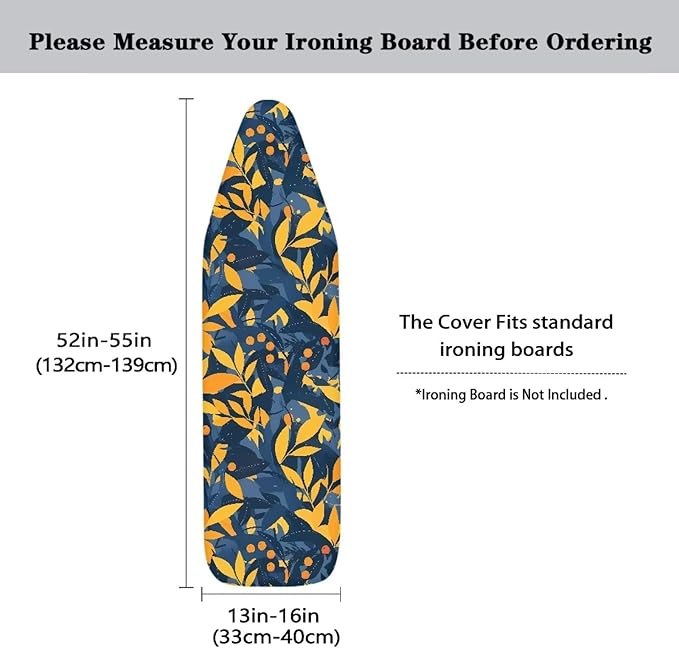 Forest Leaves Ironing Board Cover, Modern Plant Leaf Grade Standard Size