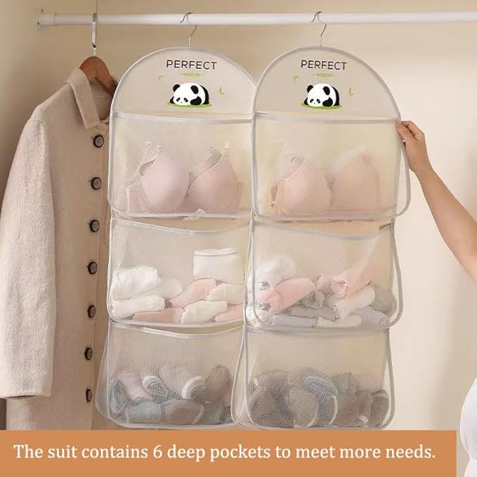 MIUPOO Multi Purpose Multi Layer Mesh Storage Hanging Bag, Hanging Storage