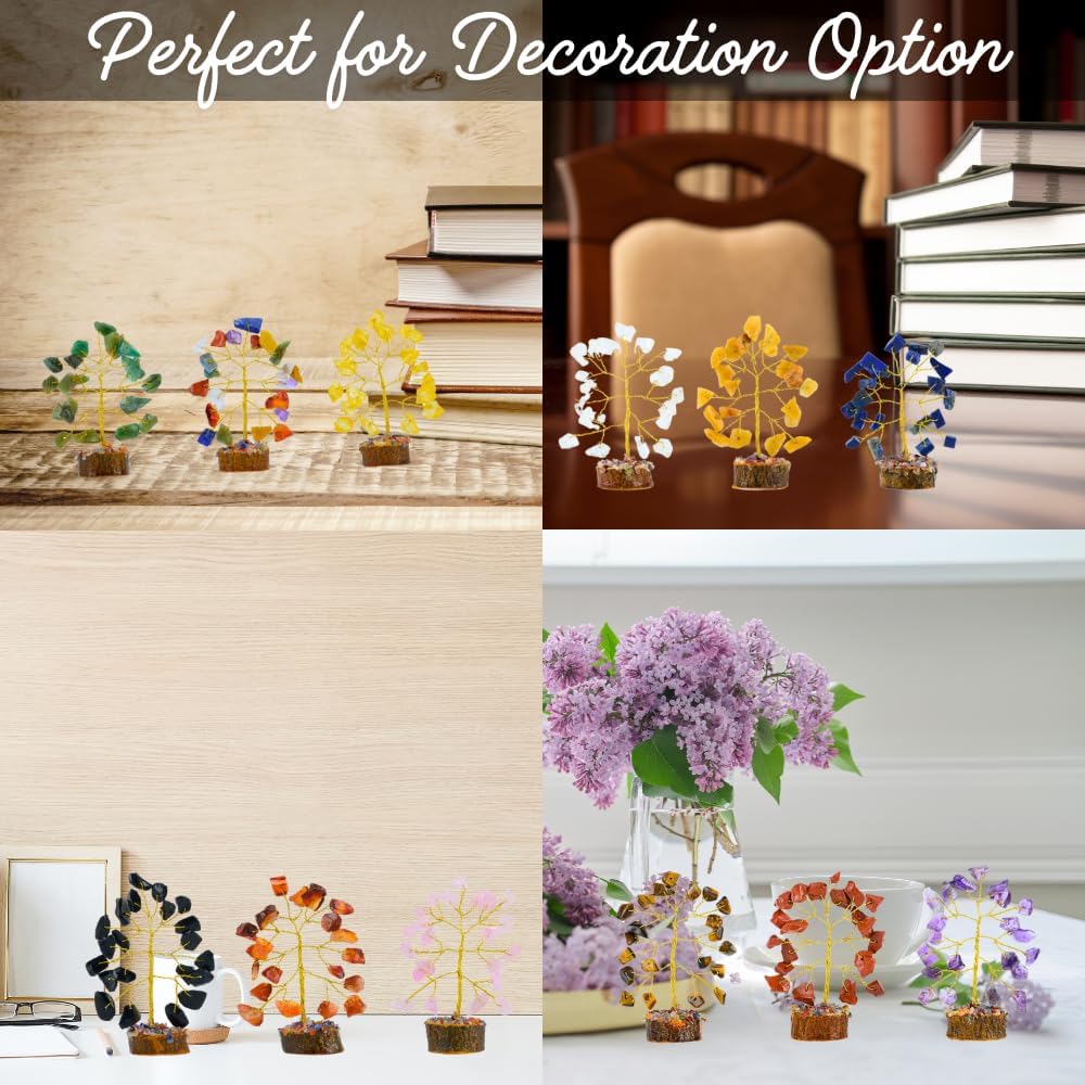 ANAYA AGATE Crystal Tree Set of 12 Unique Birthday Gifts for Women,Sister,Mom,Home Office Decor,Shelf Decoration for Positive Energy,Bring Good Luck,Money,Reiki Healing, Chakra Tree of Life Gift Sets