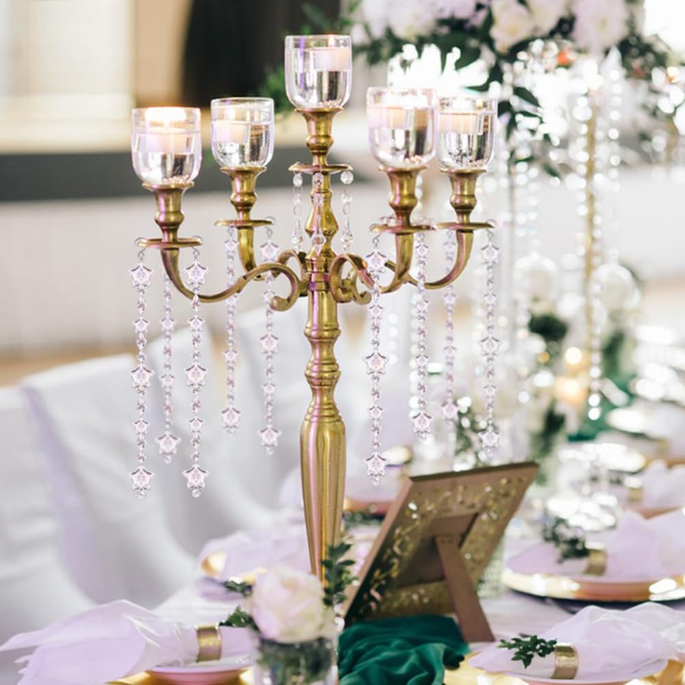 Clear Acrylic Crystal Ornaments Garlands for lampshade,Lamps, Chandeliers, Centerpieces and Christmas Trees (Star Clear Acrylic-12PCS)