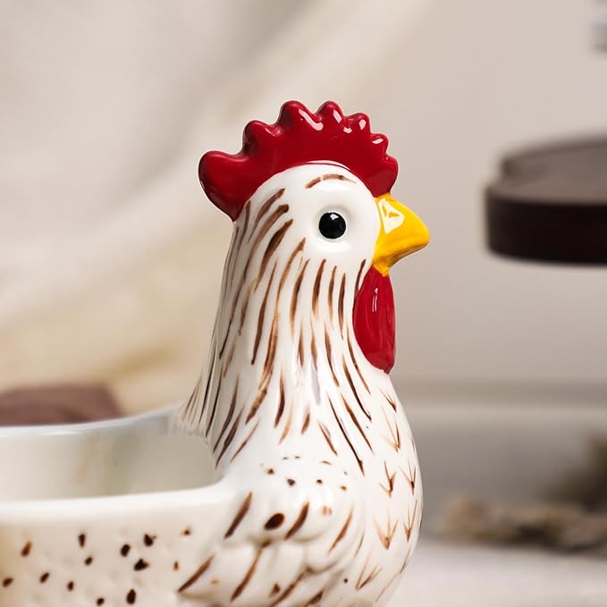 Ceramic Retro White Rooster Shape Sponge Holder