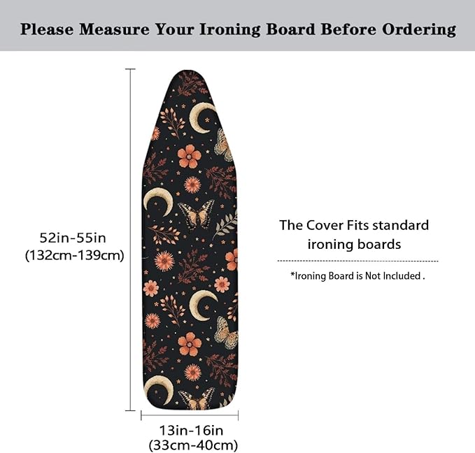 Floral Ironing Board Cover and Pad, 15x54 Inch Thick Padding Ironing Board