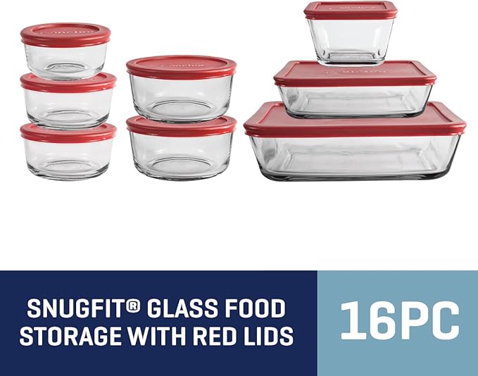 Anchor Hocking 16 Piece Glass Storage Containers