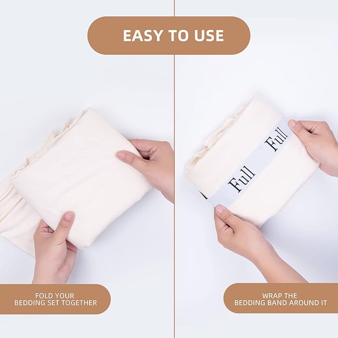 4PCS Bed Sheet Organizer Bands, Storage Labels and Sheet Keepers