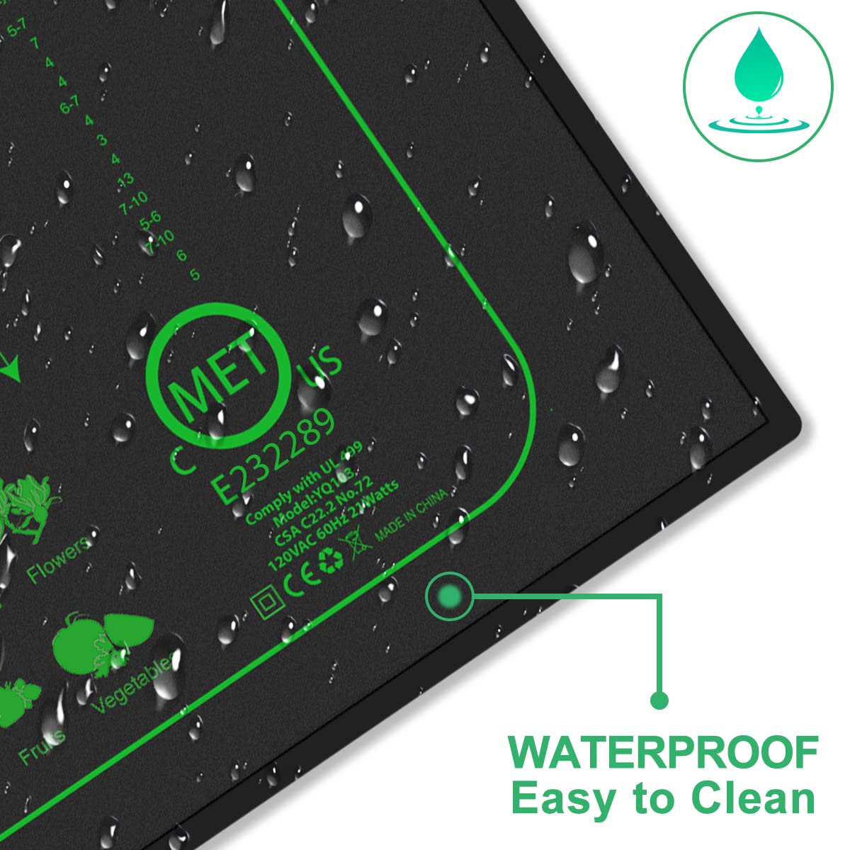 2 Pack 21W Seedling Heat Mat for Seed Starting,10" x 20.75" Waterproof Heating Pad for Indoor Plants Germination