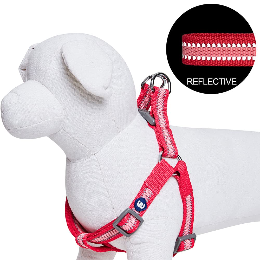 Blueberry Pet Essentials Step-in Reflective Back to Basics Dog Harness, French Pink, Chest Girth 16.5" - 21.5", Small, Adjustable Harnesses for Dogs