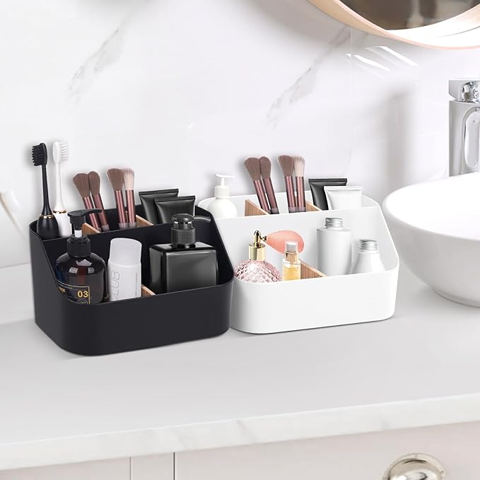 Set of 2 Toothbrush Holder for Bathrooms, 5 Slot Electric Toothbrush Toothpaste