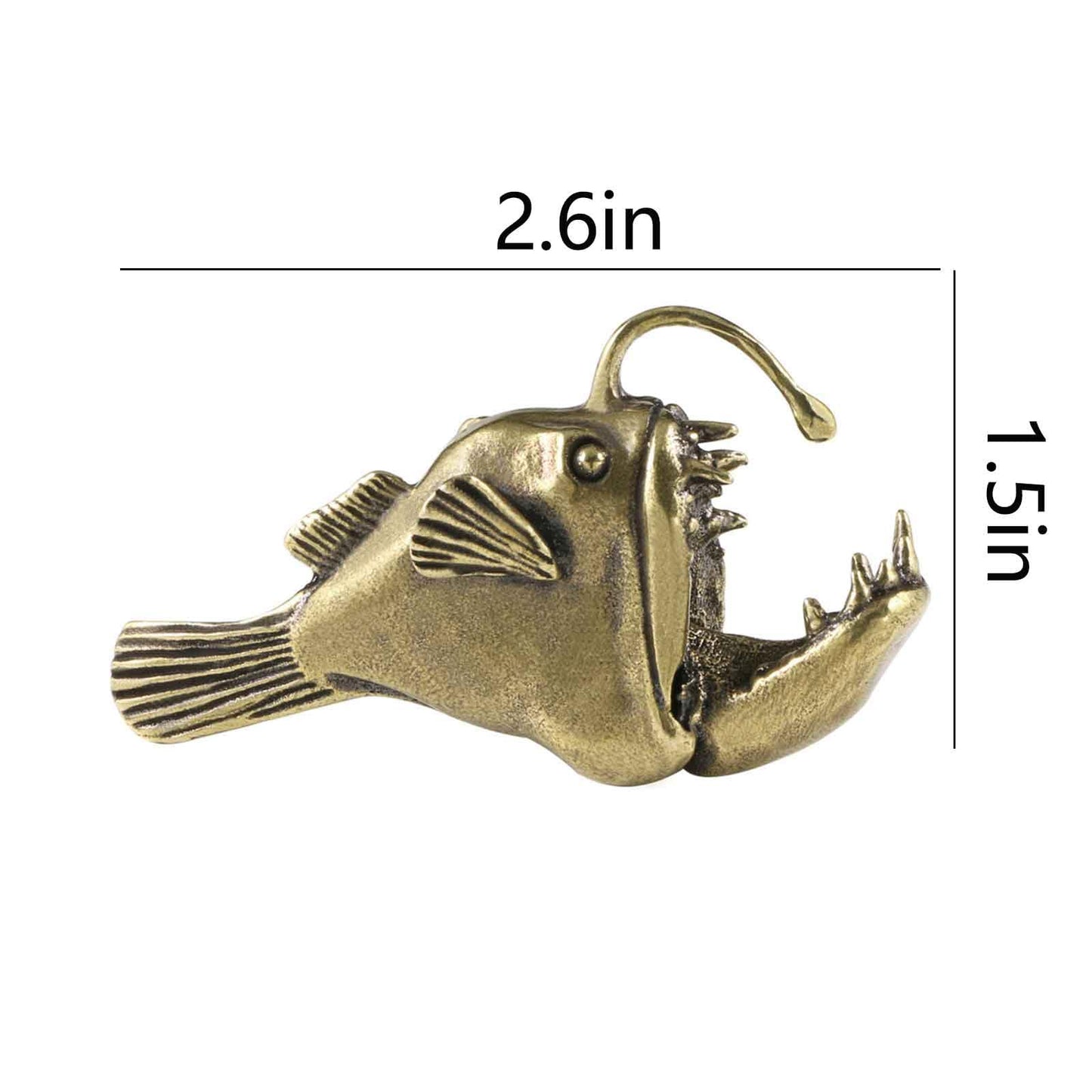 SnowOwl Lamp Fish Sculpture Solid Metal Insect Ornament Mini Brass Animal Figurine Statue for Home Office Garden Desktop Decor (Bronze-1)