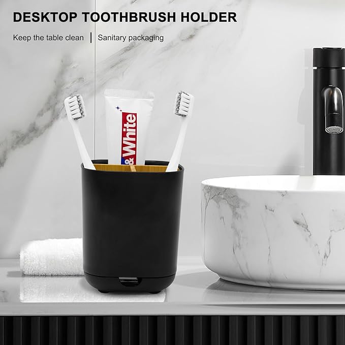 Toothbrush Holder with Bamboo Divider, Detachable
