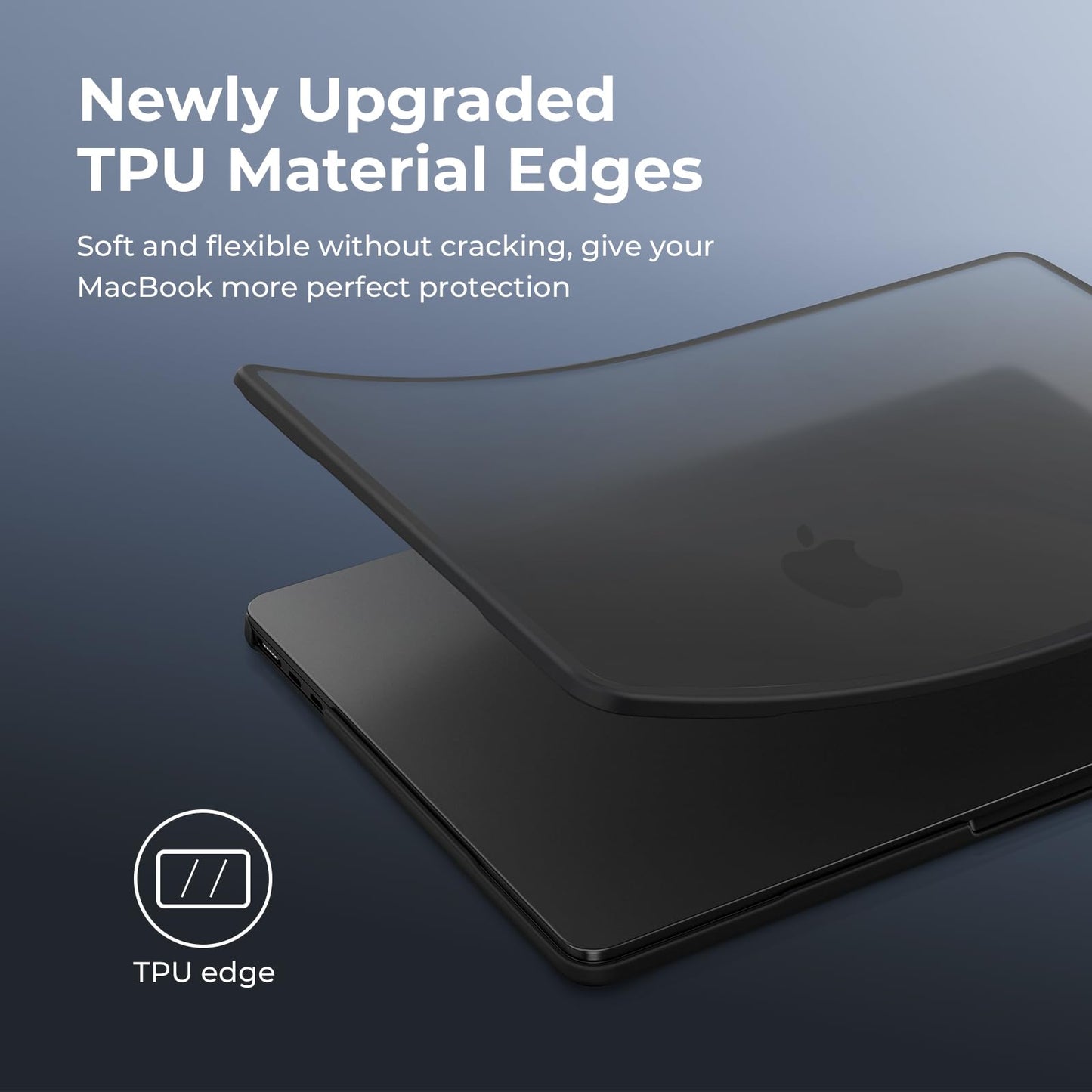BlueSwan Case compatible for 2021-2024 MacBook Pro 16 inch M4 A3403 A3186 M3 A2991 M2 A2780 M1 A2485 Pro/Max with Touch ID, TPU Frame + Ultra-thin PC Matte Protective Cover, Frosted Black