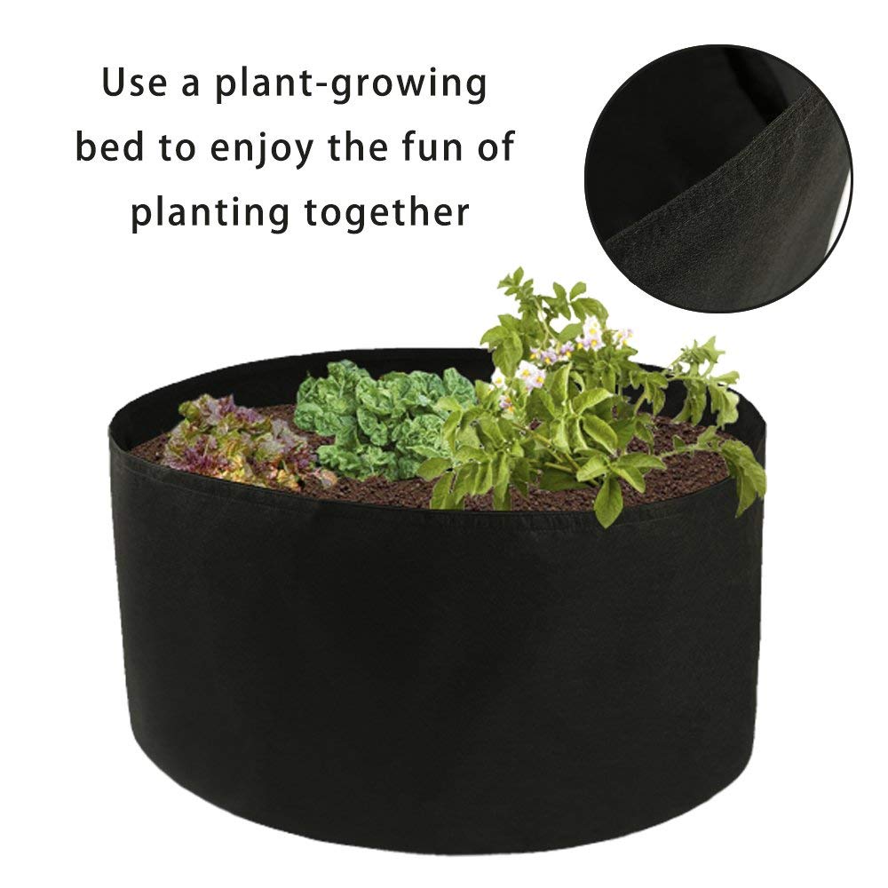 Xnferty 100 Gallons Extra Large Round Raised Garden Bed, Deep Soil Diameter 38"/ Height 20" Planting Container Grow Bags Durable Felt Fabric Planter Pot for Plants,Vegetables,Flowers (Black)