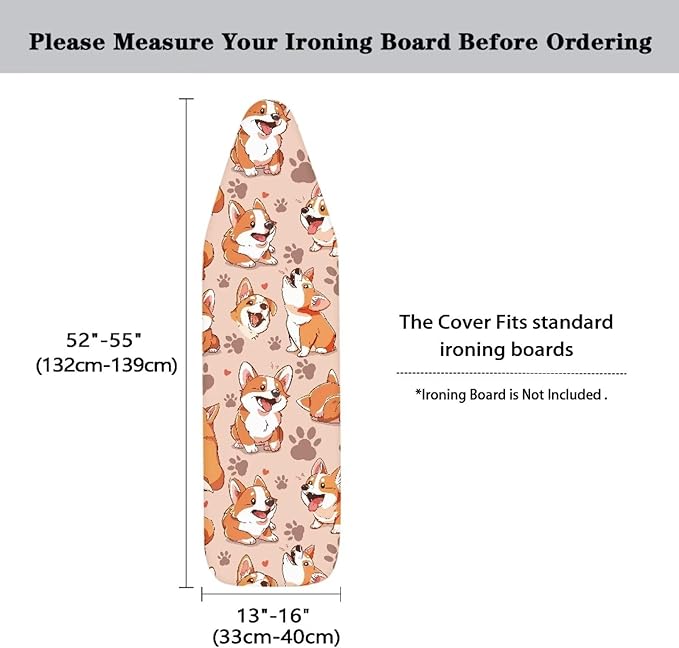 Sprowallow Cute Corgi Ironing Board Cover and Pad