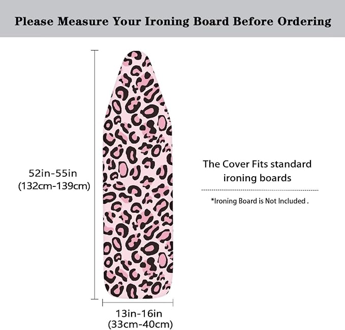 Pink Leopard Print Design Tabletop Ironing Board Cover and Pad Standard Ironing