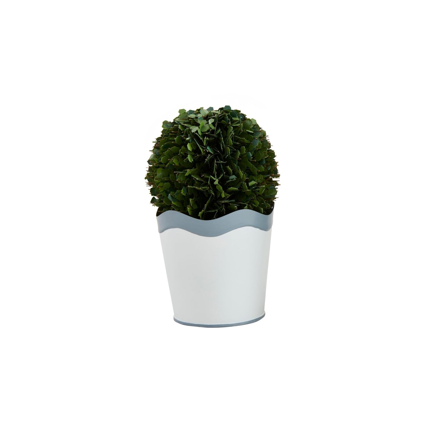 Mud Pie Scalloped Boxwood Pot, Small, 4" x 3"