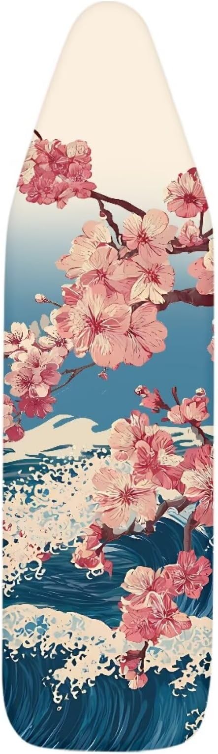 Cherry Blossom Ironing Board Cover and Pad, Stretch Standard Size 16x55 inch