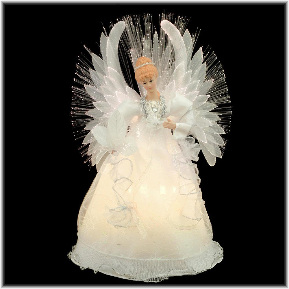 Kurt Adler 14-Inch Multi Fiberoptic Angel Treetop