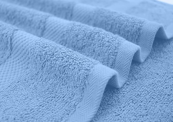 DAN RIVER Bath Towels Set of 4, 27 x 54 Inches, 100% Cotton, Larger & Lighter