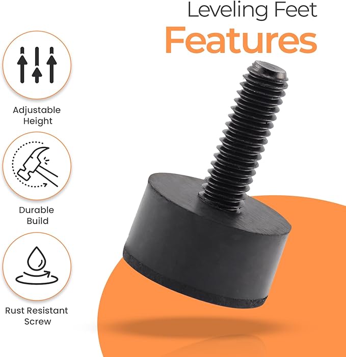 5/16 Rubber Adjustable Furniture Leveler,16 Pack Leveling Feet Screws in