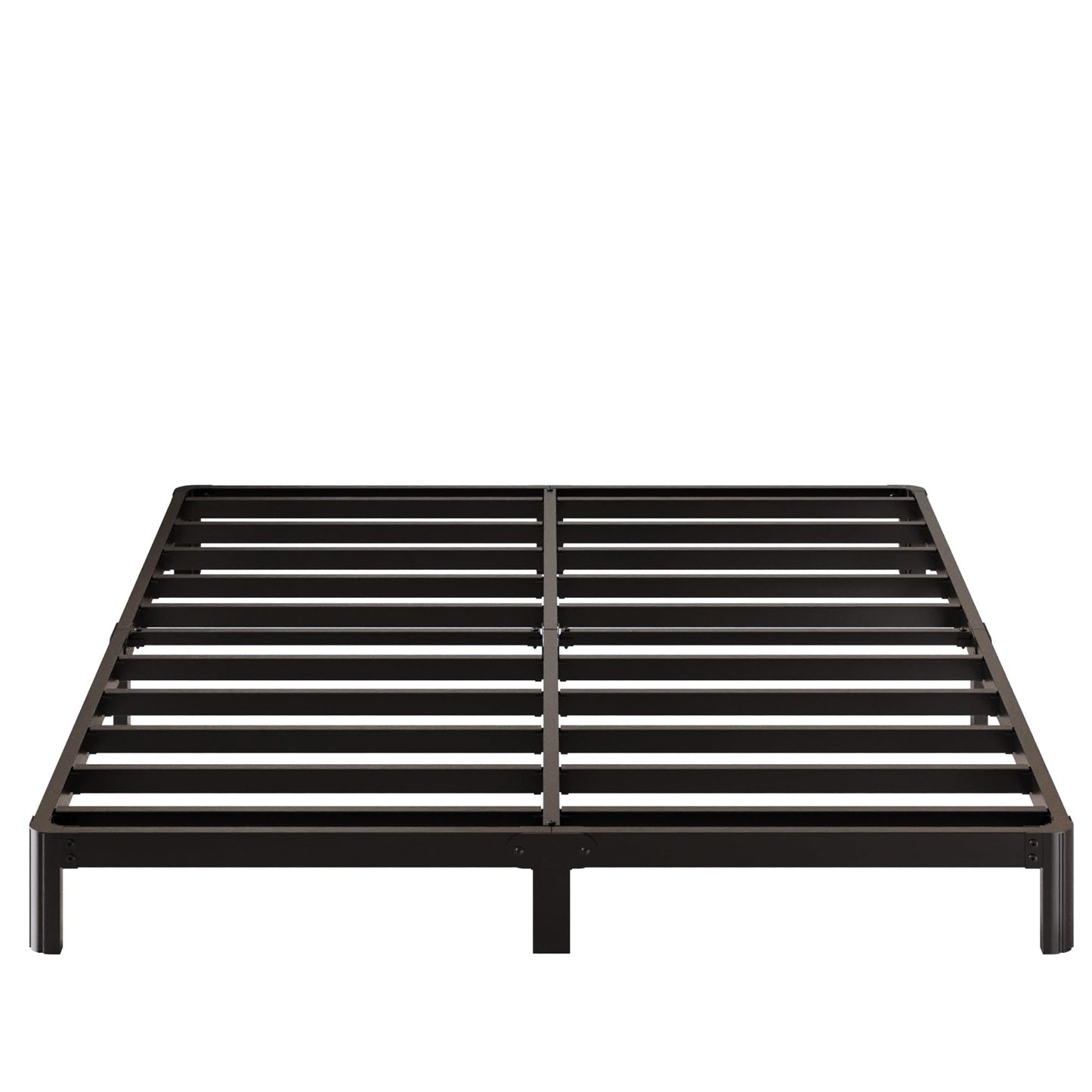 Lutown-Teen 7 Inch Low Profile King Bed Frame with Rounded Corner Legs, 2000 LBS Heavy Duty Metal King Size Platform Bed Frame No Box Spring Needed, Easy Assembly, Black