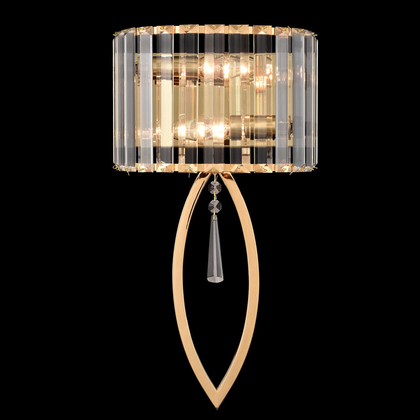 CLAXY Mid Century Wall Sconces, 2-Light Elegant Crystal Gold Wall Light for Bathroom Bedroom Hallway