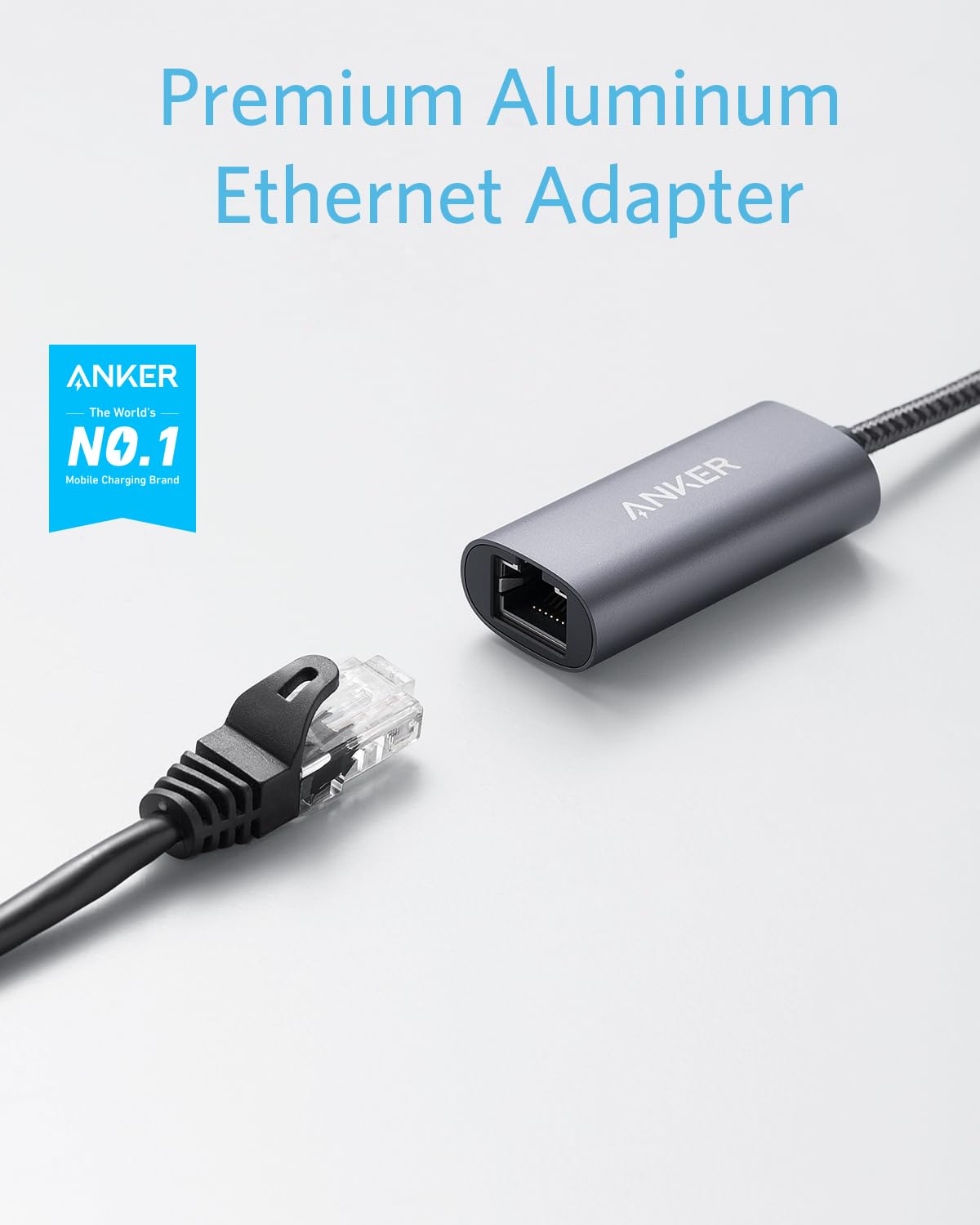 Anker USB C to Gigabit Ethernet Adapter - Aluminum Portable Adapter for MacBook Pro/Air 2018+, iPad Pro 2018+, XPS and More