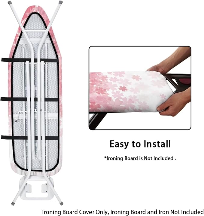 Novelty Ironing Board Cover, Gradient Pink Floral Pattern 15x54 Ironing Board