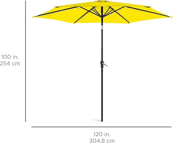 Best Choice Products 10ft Outdoor Table Compatible Steel Polyester Market Patio Umbrella w/Crank and Easy Push Button Tilt