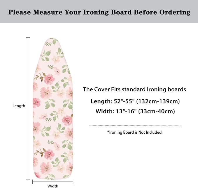 Ironing Board Cover Ironing Board Pad Covers Protector Pink Floral