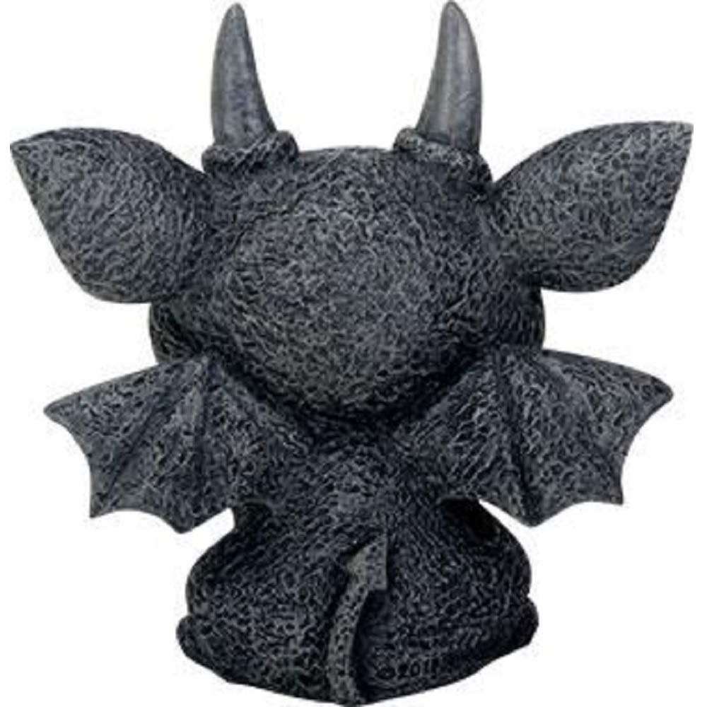 SUMMIT COLLECTION 3.25 Inch Medieval Dark Grey Winged Gothic Gargoyle Guardian Bast Desk and Shelf Decoration