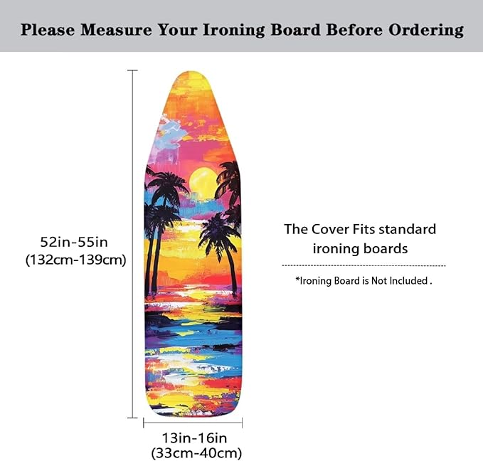 Sunset Sea Palm Ironing Board Cover 15x54