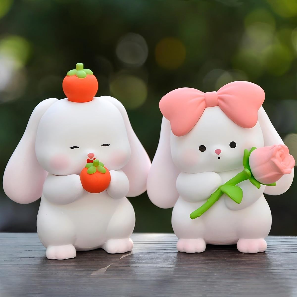 GGJQQDM Cosplay Rabbit Figure Set Cute Anime Desktop Decoration Ornament Kawaii Anime Figure Fan Birthday Gift Collection 1.6x2.2IN (6PCS)