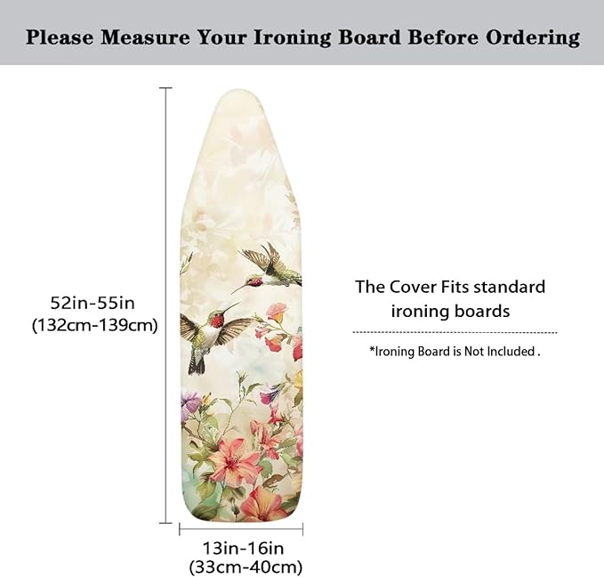 Hummingbird Print Ironing Board Cover and Pad Non Stick Scorch Iron Board Cover