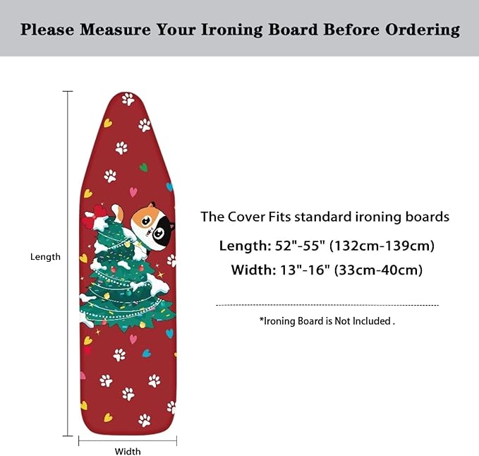 Cat Christmas Iron Board Cover Dust Cover Extra Wide Ironing Board Cover