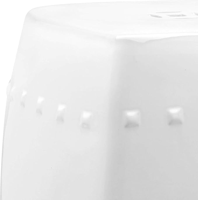 Safavieh Villa Glazed Ceramic Decorative Garden Stool, White