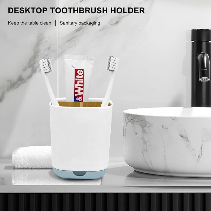 Toothbrush Holder with Bamboo Divider, Detachable