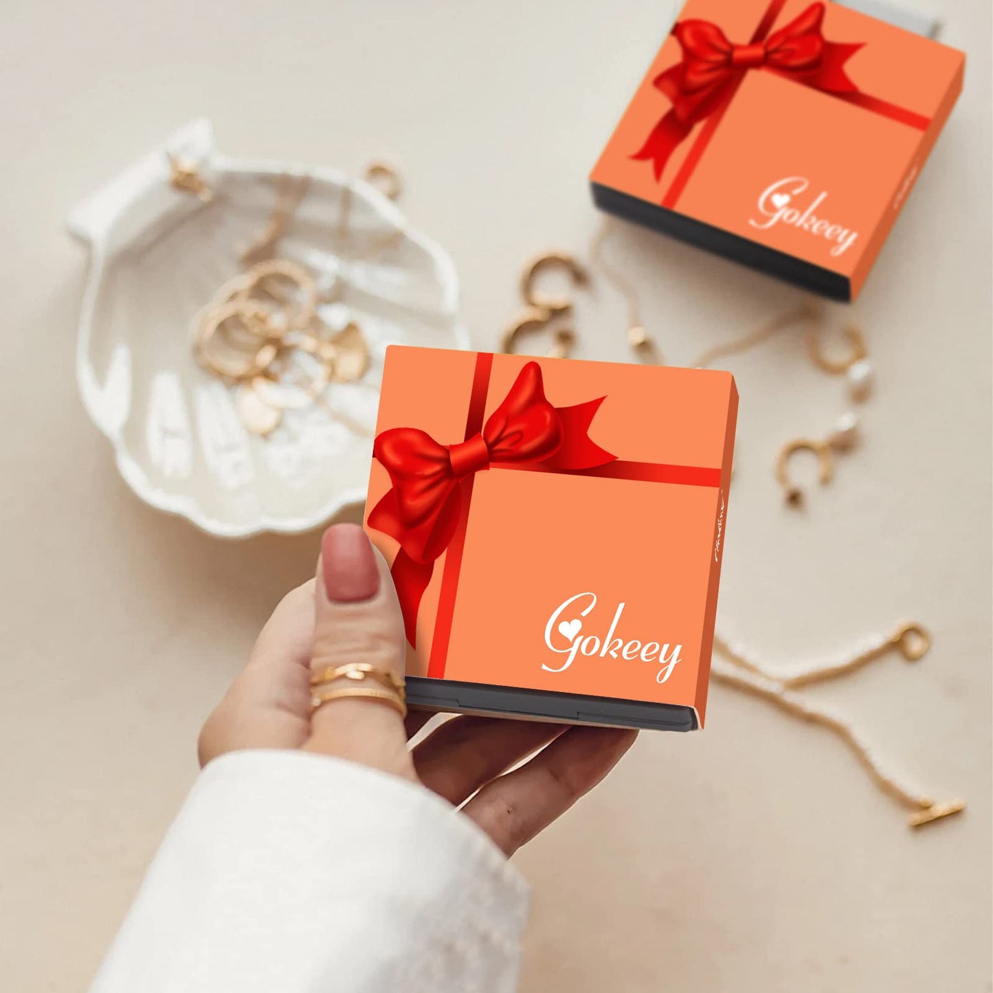 Gokeey Dainty 14K Real Gold Plated Bracelets Set for Women,Stackable Beaded Cuban Chain Link Layered Gold Bracelet for Women Trendy Gold Jewelry 5pcs