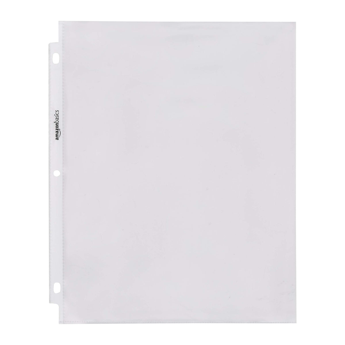 Amazon Basics Heavy Duty Non-Glare Sheet Protector for Documents, 3 Ring Binder, Top Loading, Letter Size 8.5 x 11 inch, Clear, 100-Pack