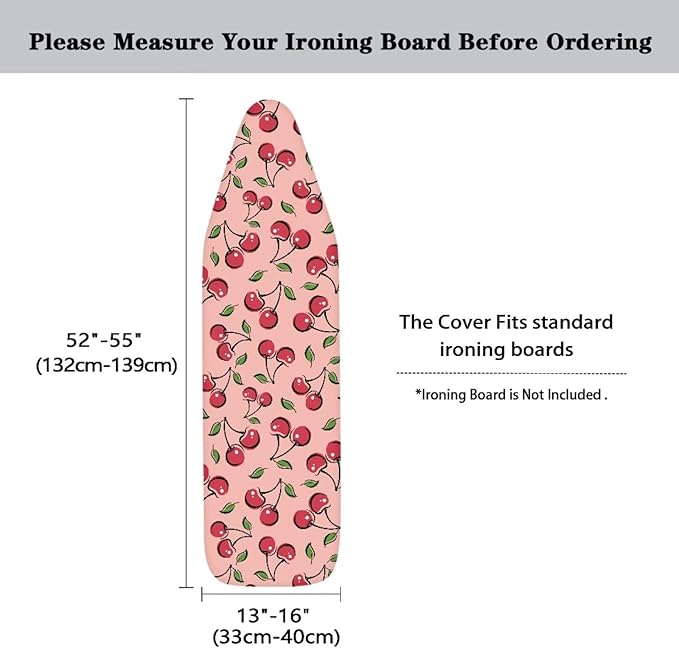 Cherry Pink Ironing Board Cover and Pad Iron Pad Covers Resist Scorching and