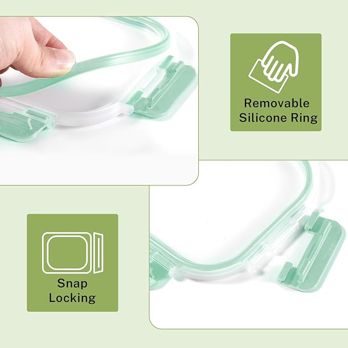 HOMBERKING 8 Pack Glass Food Storage Containers
