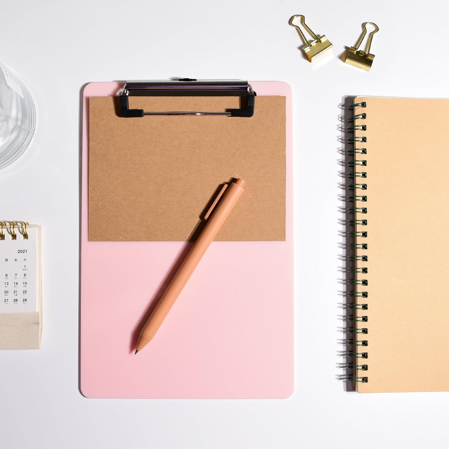 Red Marble Small Plastic A5 Clipboard - Standard Size Memo Clip for Classroom, Office, Women - Low Profile Mini Clipboard 6" x 9"